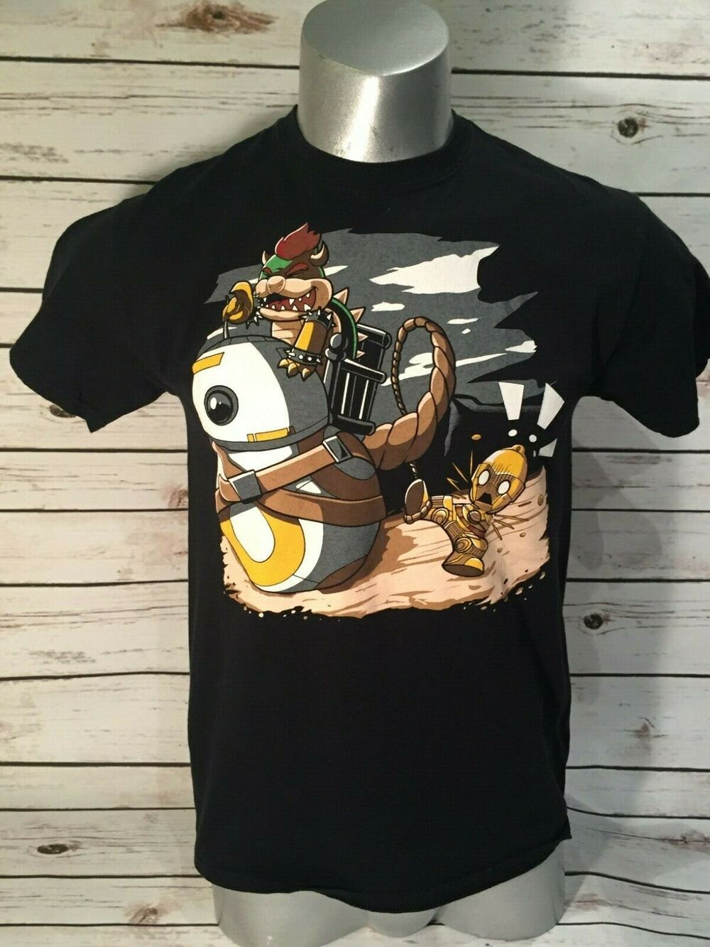 Star Wars Animated Cartoon Characters T Shirt M Medium Black Graphic